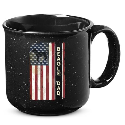 Beagle Dad Dog American Flag Fathers Day Gifts Men 15oz Campfire Ceramic Mug