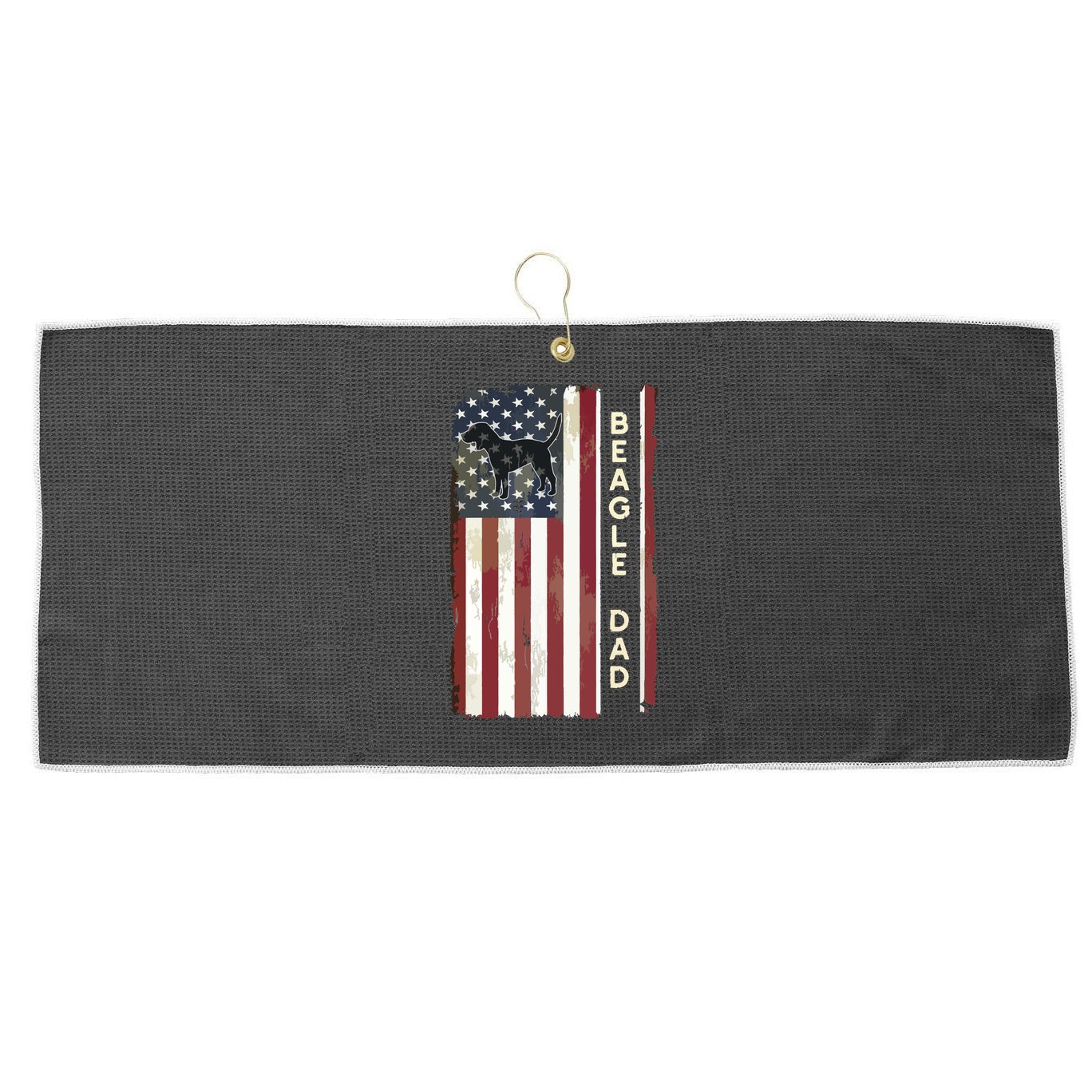Beagle Dad Dog American Flag Fathers Day Gifts Men Large Microfiber Waffle Golf Towel