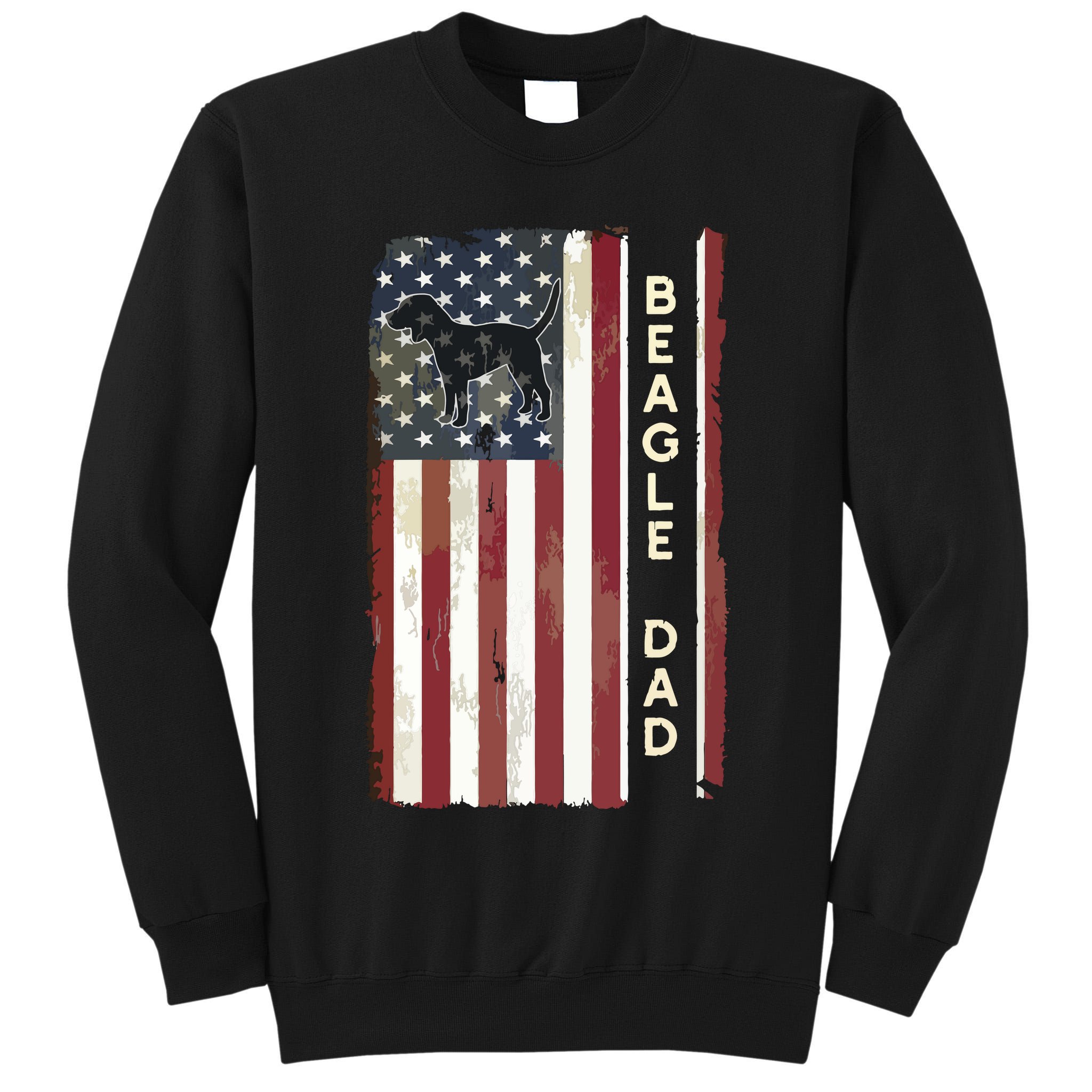 Beagle Dad Dog American Flag Fathers Day Gifts Men Tall Sweatshirt