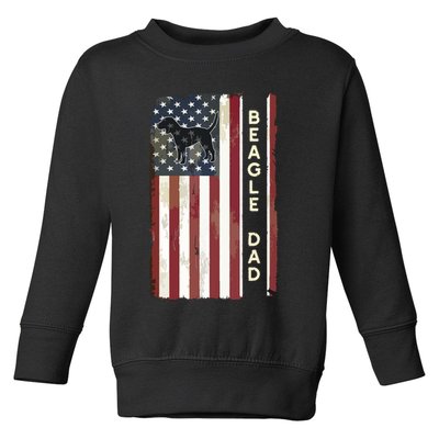 Beagle Dad Dog American Flag Fathers Day Gifts Men Toddler Sweatshirt