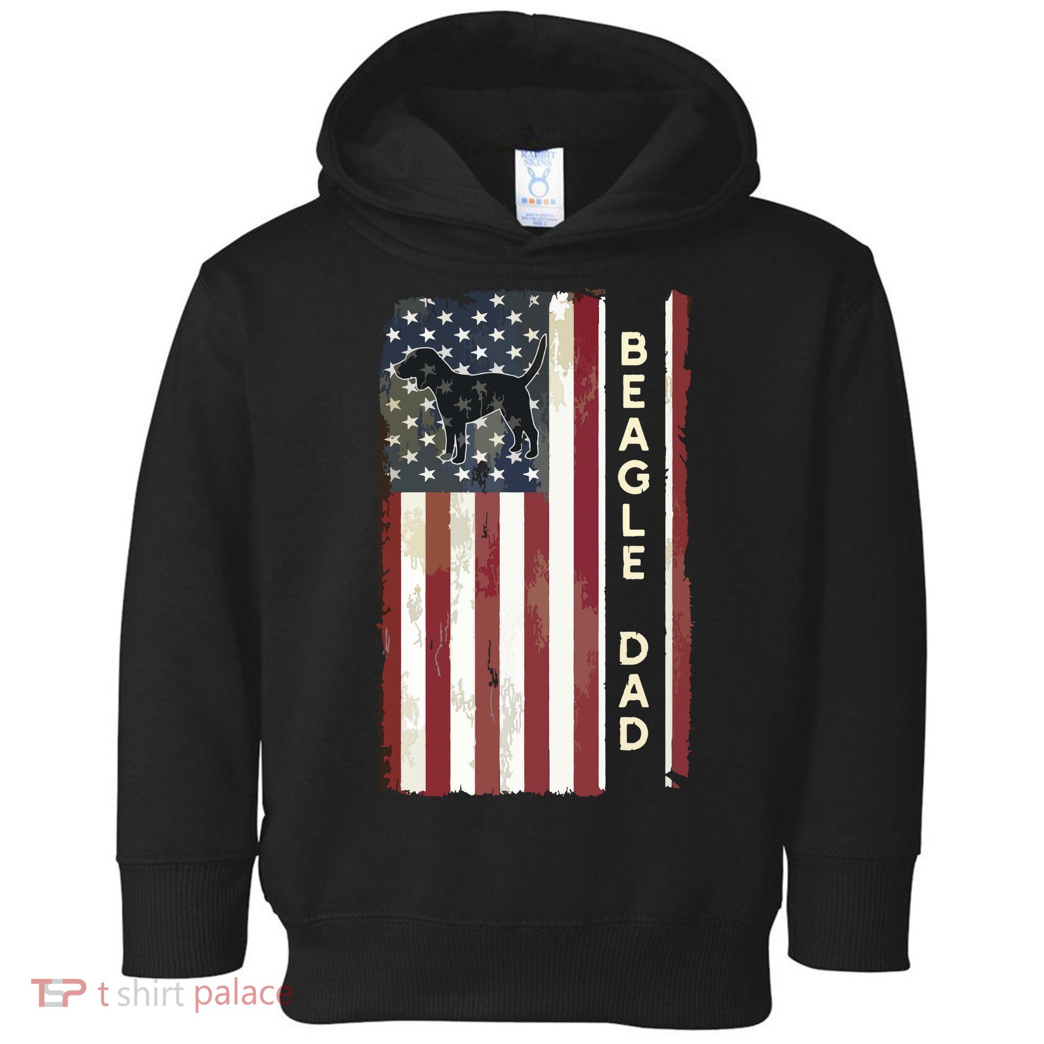 Beagle Dad Dog American Flag Fathers Day Gifts Men Toddler Hoodie