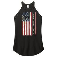 Beagle Dad Dog American Flag Fathers Day Gifts Men Women’s Perfect Tri Rocker Tank