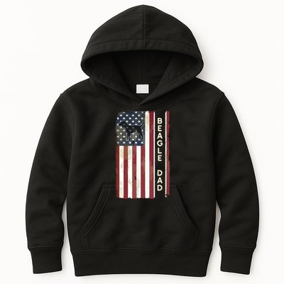 Beagle Dad Dog American Flag Fathers Day Gifts Men Kids Hoodie