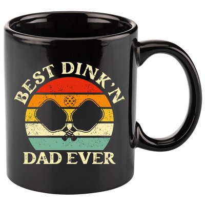 Best Dink'n Dad Ever Funny Pickleball Father's Day Gift 11oz C Handle Ceramic Mug