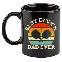 Best Dink'n Dad Ever Funny Pickleball Father's Day Gift 11oz C Handle Ceramic Mug