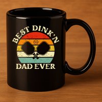 Best Dink'n Dad Ever Funny Pickleball Father's Day Gift 11oz C Handle Ceramic Mug