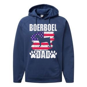 Boerboel Dad Dog Lover American Us Flag Performance Fleece Hoodie