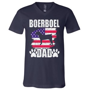 Boerboel Dad Dog Lover American Us Flag V-Neck T-Shirt