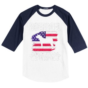 Boerboel Dad Dog Lover American Us Flag Baseball Sleeve Shirt