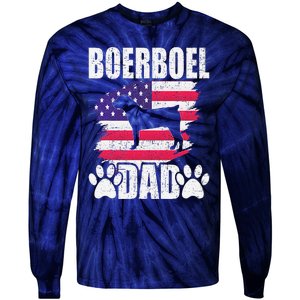 Boerboel Dad Dog Lover American Us Flag Tie-Dye Long Sleeve Shirt