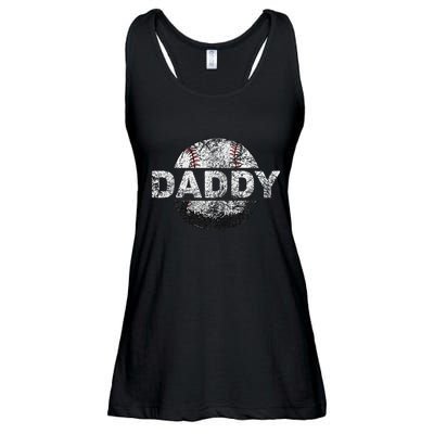 Baseball Daddy Dad Baseball Ball Ladies Essential Flowy Tank