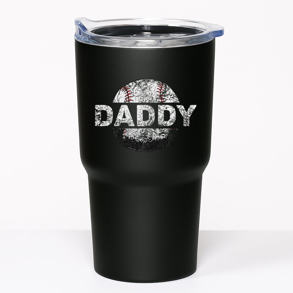 Baseball Daddy Dad Baseball Ball Tumbler