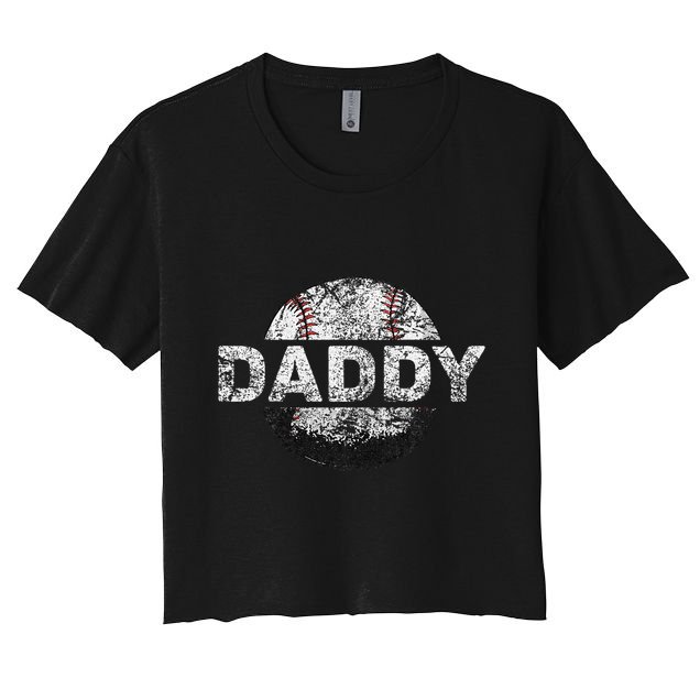 Baseball Daddy Dad Baseball Ball Crop Top