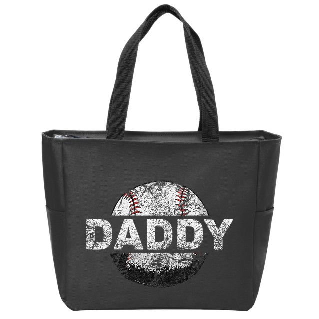 Baseball Daddy Dad Baseball Ball Zip Tote Bag