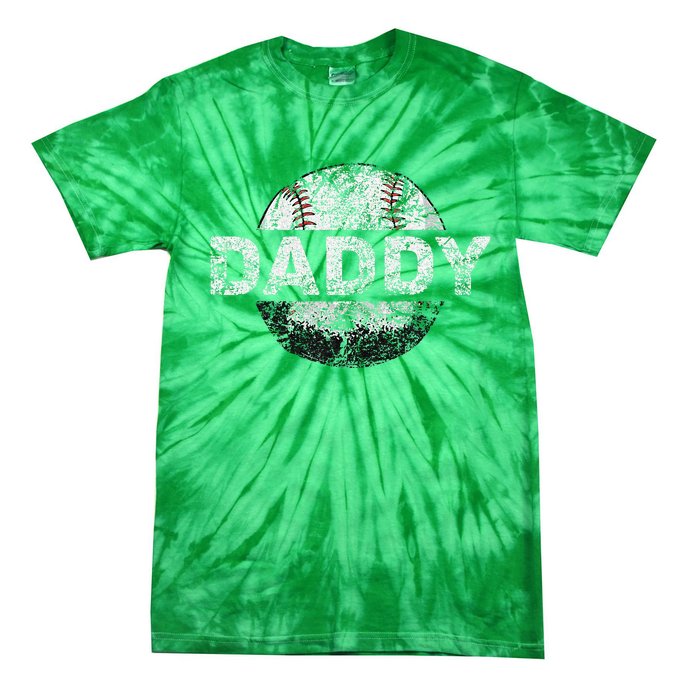 Baseball Daddy Dad Baseball Ball Tie-Dye T-Shirt