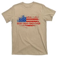 Best Dog Dad Ever Vintage American Flag FatherS Day Gifts T-Shirt