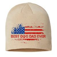 Best Dog Dad Ever Vintage American Flag FatherS Day Gifts Sustainable Beanie