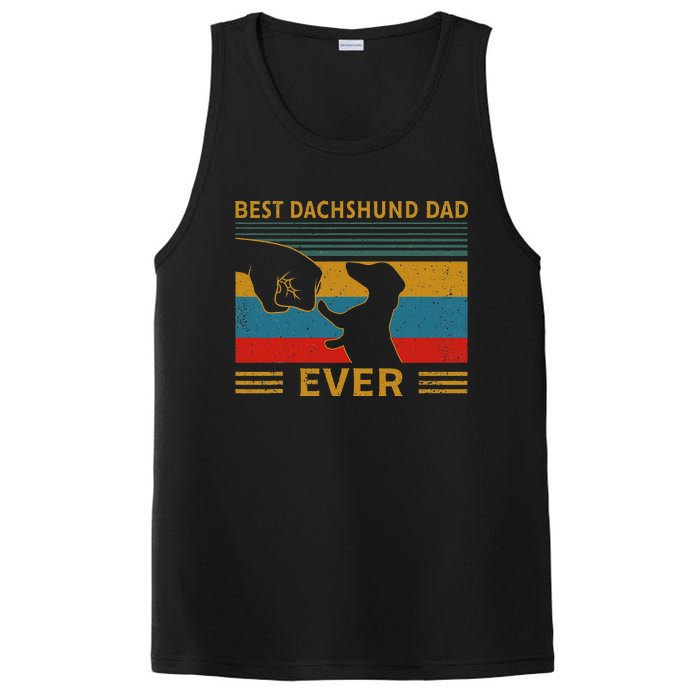 Best Dachshund Dad Ever Funny Weiner Dog Gifts PosiCharge Competitor Tank