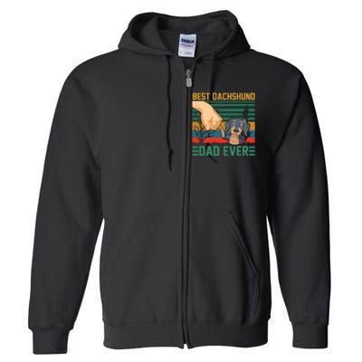 Best Dachshund Dad Ever Full Zip Hoodie