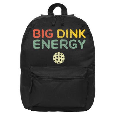 Big Dink Energy Pickleball Funny Pickle Ball Lover  Retro 16 in Basic Backpack