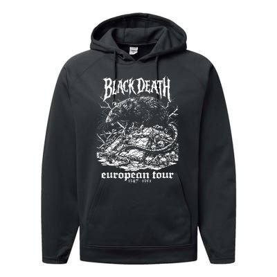 Black Death European Plague Rat Medieval History Goth Performance Fleece Hoodie