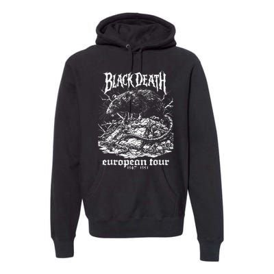 Black Death European Plague Rat Medieval History Goth Premium Hoodie