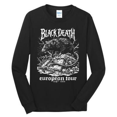 Black Death European Plague Rat Medieval History Goth Tall Long Sleeve T-Shirt