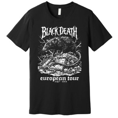 Black Death European Plague Rat Medieval History Goth Premium T-Shirt