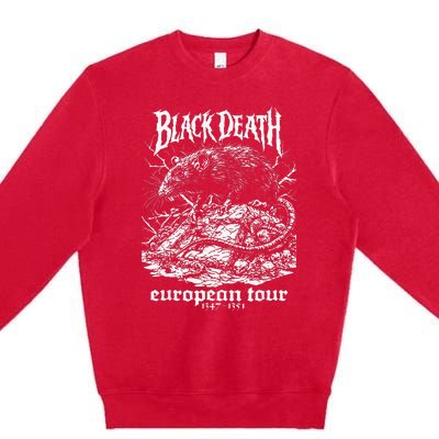 Black Death European Plague Rat Medieval History Goth Premium Crewneck Sweatshirt