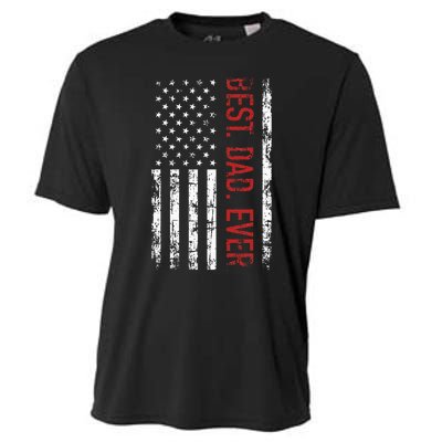 Best Dad Ever Us American Flag Gift For FatherS Day Cooling Performance Crew T-Shirt