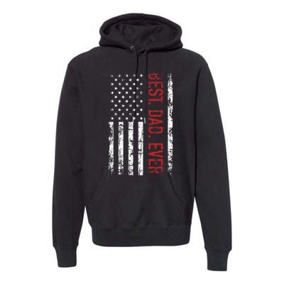 Best Dad Ever Us American Flag Gift For FatherS Day Premium Hoodie