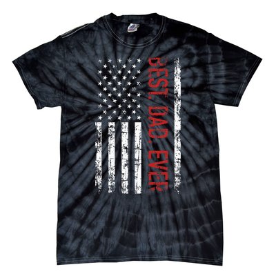 Best Dad Ever Us American Flag Gift For FatherS Day Tie-Dye T-Shirt