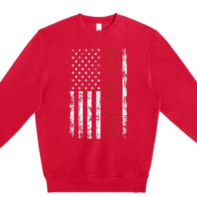 Best Dad Ever Us American Flag Gift For FatherS Day Premium Crewneck Sweatshirt