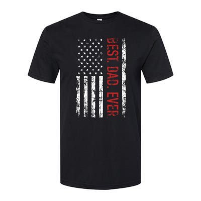 Best Dad Ever Us American Flag Gift For FatherS Day Softstyle CVC T-Shirt