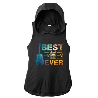 Best Dad Ever Guitar Chords Guitarist Father Fathers Day Ladies PosiCharge Tri-Blend Wicking Draft Hoodie Tank