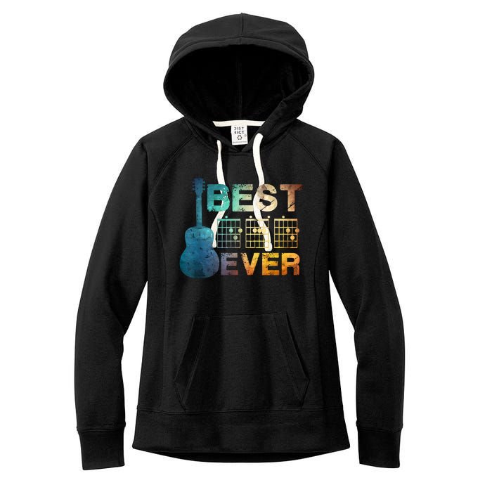 Best Dad Ever Guitar Chords Guitarist Father Fathers Day Women's Fleece Hoodie