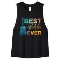 Best Dad Ever Guitar Chords Guitarist Father Fathers Day Women's Racerback Cropped Tank