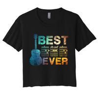 Best Dad Ever Guitar Chords Guitarist Father Fathers Day Women's Crop Top Tee