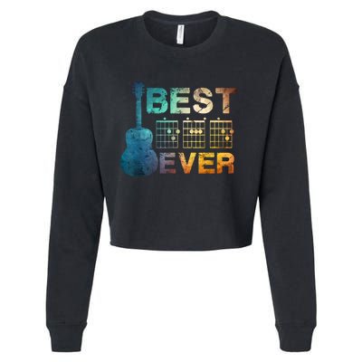 Best Dad Ever Guitar Chords Guitarist Father Fathers Day Cropped Pullover Crew