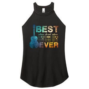 Best Dad Ever Guitar Chords Guitarist Father Fathers Day Women's Perfect Tri Rocker Tank