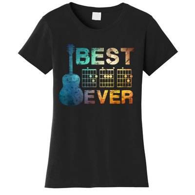 Best Dad Ever Guitar Chords Guitarist Father Fathers Day Women's T-Shirt