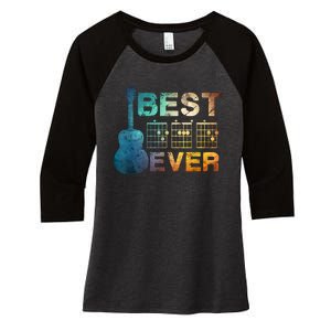 Best Dad Ever Guitar Chords Guitarist Father Fathers Day Women's Tri-Blend 3/4-Sleeve Raglan Shirt