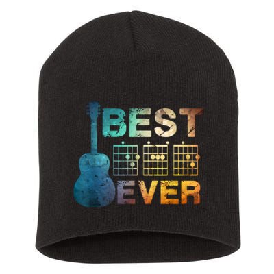 Best Dad Ever Guitar Chords Guitarist Father Fathers Day Short Acrylic Beanie