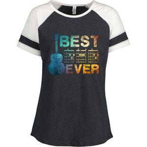 Best Dad Ever Guitar Chords Guitarist Father Fathers Day Enza Ladies Jersey Colorblock Tee