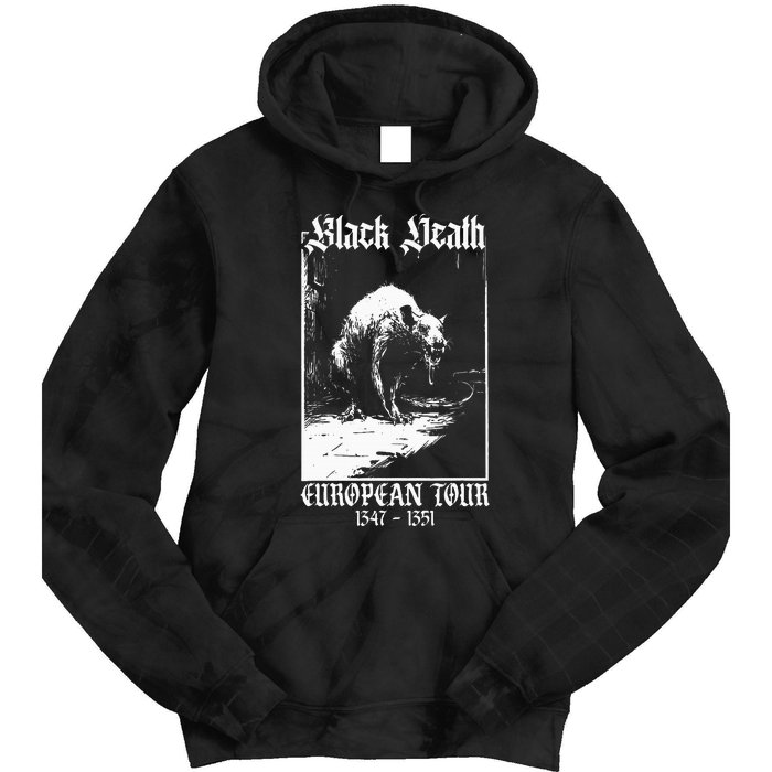 Black Death European Plague Rat Medieval History Goth Tie Dye Hoodie