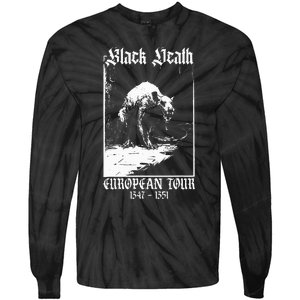 Black Death European Plague Rat Medieval History Goth Tie-Dye Long Sleeve Shirt