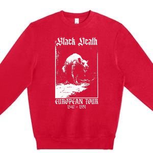 Black Death European Plague Rat Medieval History Goth Premium Crewneck Sweatshirt