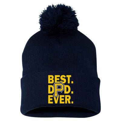 Best Dad Ever Baseball Pom Pom 12in Knit Beanie