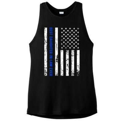 Best Daughterinlaw Ever Retro American Flag Son Funny Gift Ladies PosiCharge Tri-Blend Wicking Tank