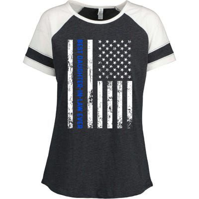 Best Daughterinlaw Ever Retro American Flag Son Funny Gift Enza Ladies Jersey Colorblock Tee